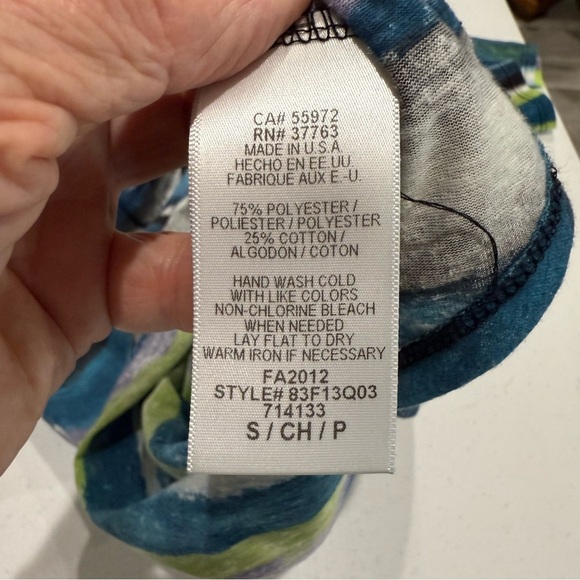 C&C California Maxi Dress High Low Cap Sleeves Multi Color Stripes Women’s Sz S - Picture 11 of 12